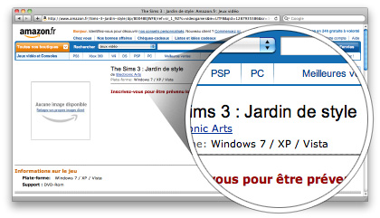 Página no Site Amazon.fr